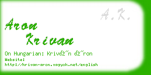 aron krivan business card